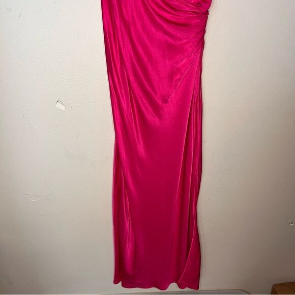 ZARA DRAPED CAMISOLE SLIP DRESS FUCHSIA Size M - Picture 4 of 7